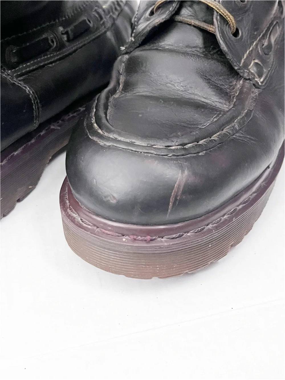 DR. MARTENS Vintage Dark Brown Leather Lace Up Boots UK 8 Men’s Size 9